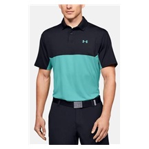 Under Armour Performance 2.0 Colourblock pánské polo, černé/radial turquoise
