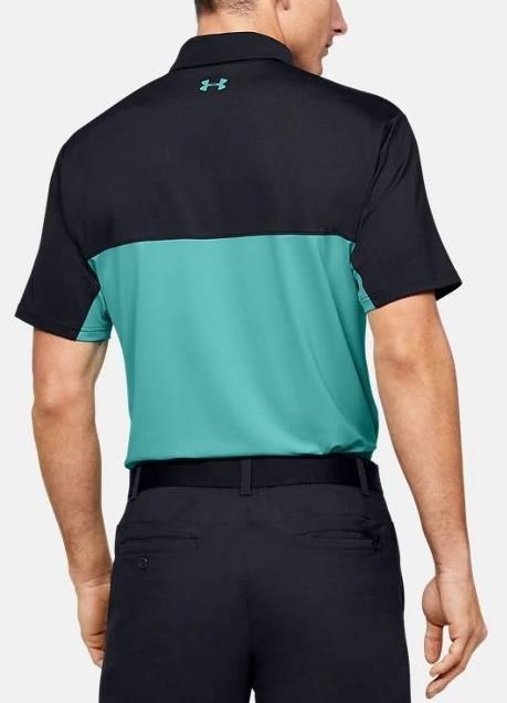 Under Armour Performance 2.0 Colourblock pánské polo, černé/radial turquoise