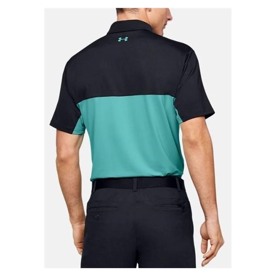 Under Armour Performance 2.0 Colourblock pánské polo, černé/radial turquoise