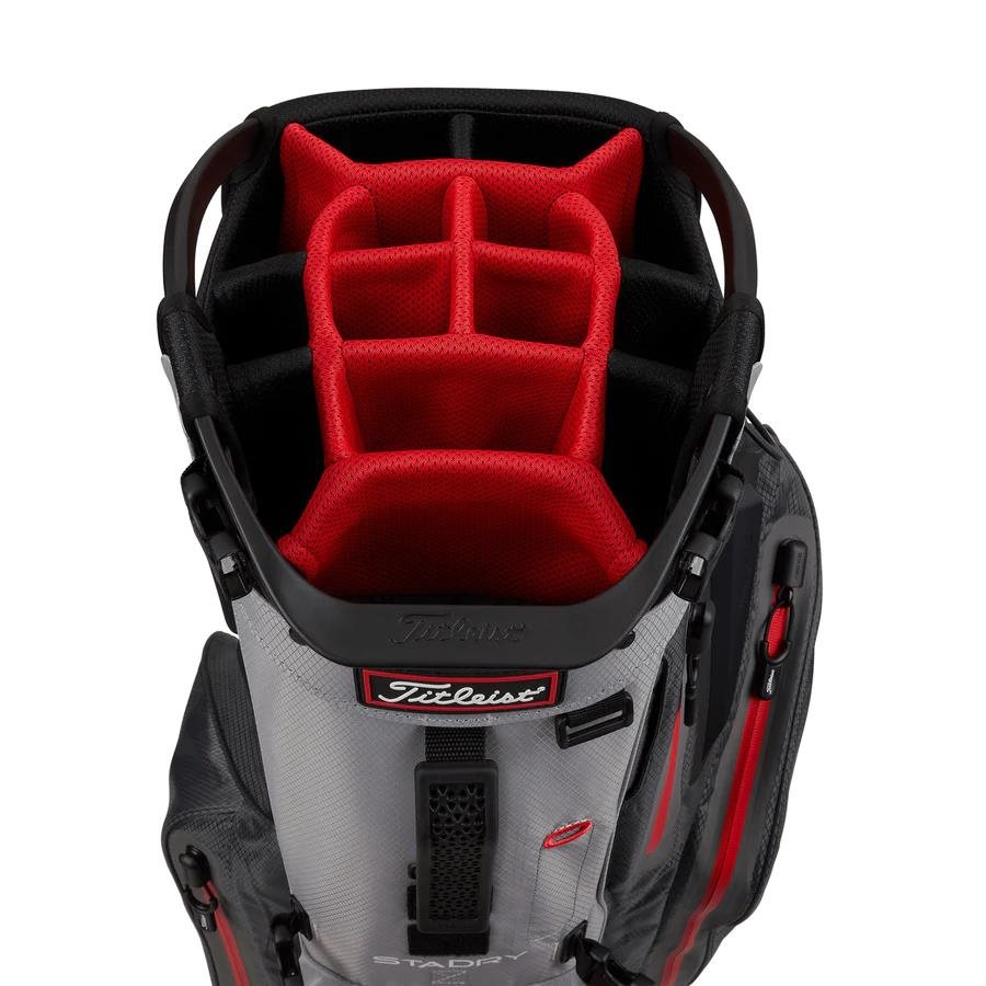 Titleist Hybrid 14 StaDry stand bag, šedo/červený