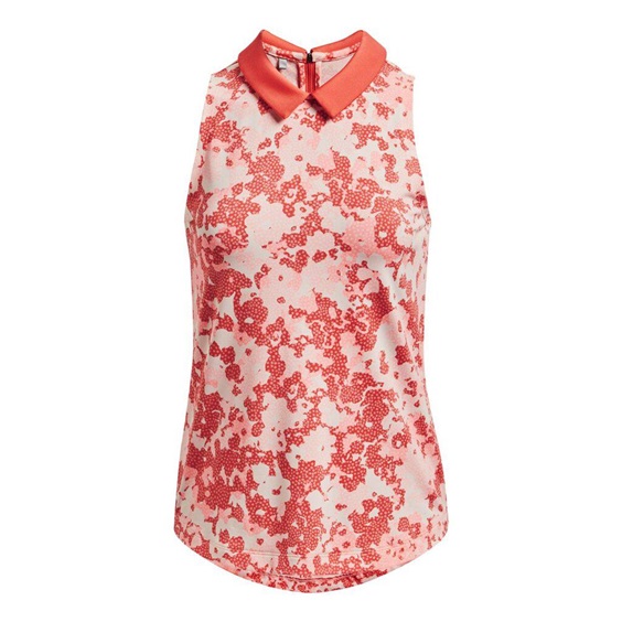 Under Armour Zinger Rise Slvls Polo dámské polo bez rukávů, oranžové