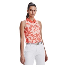 Under Armour Zinger Rise Slvls Polo dámské polo bez rukávů, oranžové