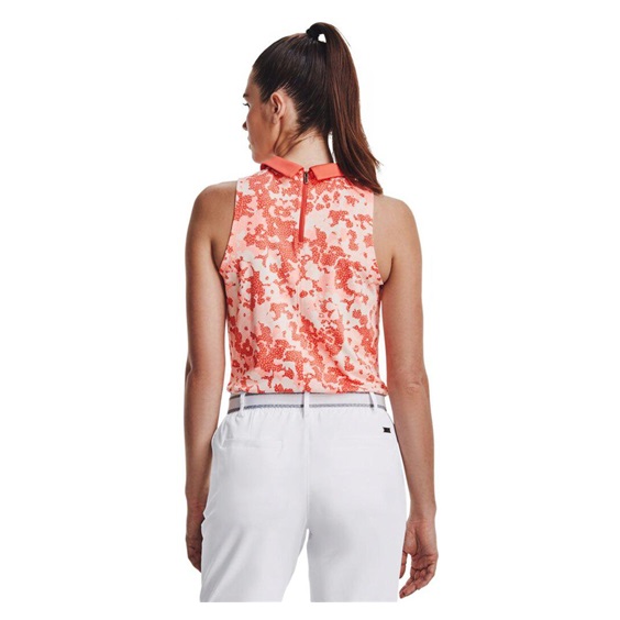 Under Armour Zinger Rise Slvls Polo dámské polo bez rukávů, oranžové