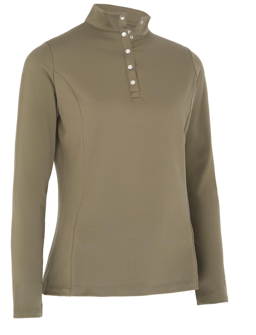 Callaway Thermal Fleece Back Jersey dámské polo s dlouhým rukávem, industrial green