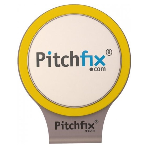 Pitchfix žlutý magnetický golfový klip na kšilt + markovátko