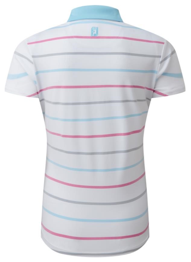FootJoy Birdseye Stripe Smooth Jacquard dámské polo, bílo/modré