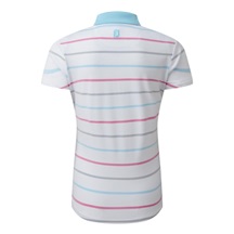 FootJoy Birdseye Stripe Smooth Jacquard dámské polo, bílo/modré