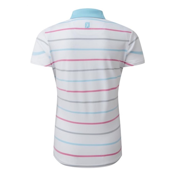 FootJoy Birdseye Stripe Smooth Jacquard dámské polo, bílo/modré