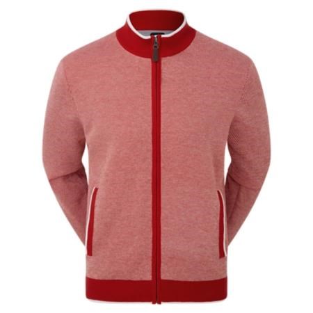 FootJoy Full-Zip Lined pánský svetr, červený