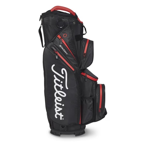 Titleist 14 StaDry cart bag, černo/červený