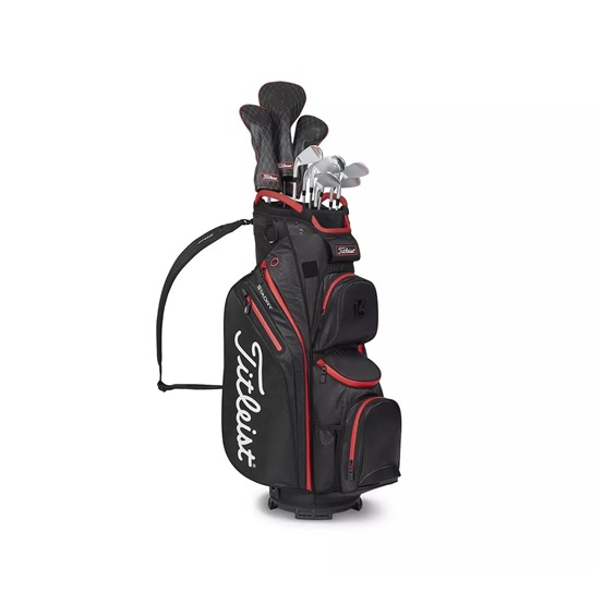 Titleist 14 StaDry cart bag, černo/červený