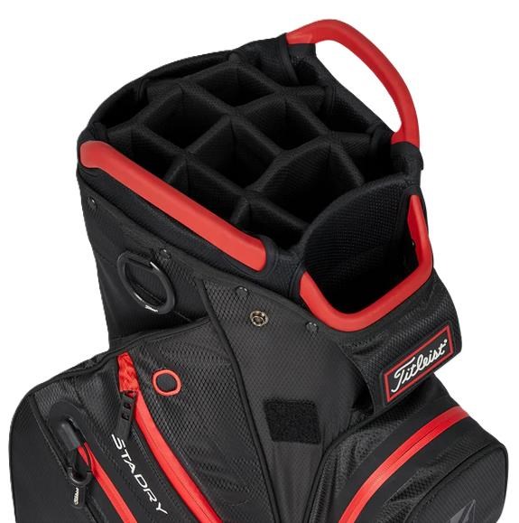 Titleist 14 StaDry cart bag, černo/červený