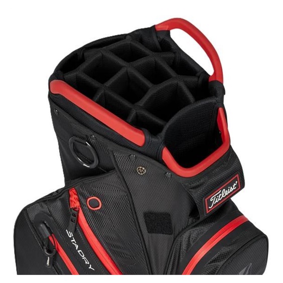 Titleist 14 StaDry cart bag, černo/červený