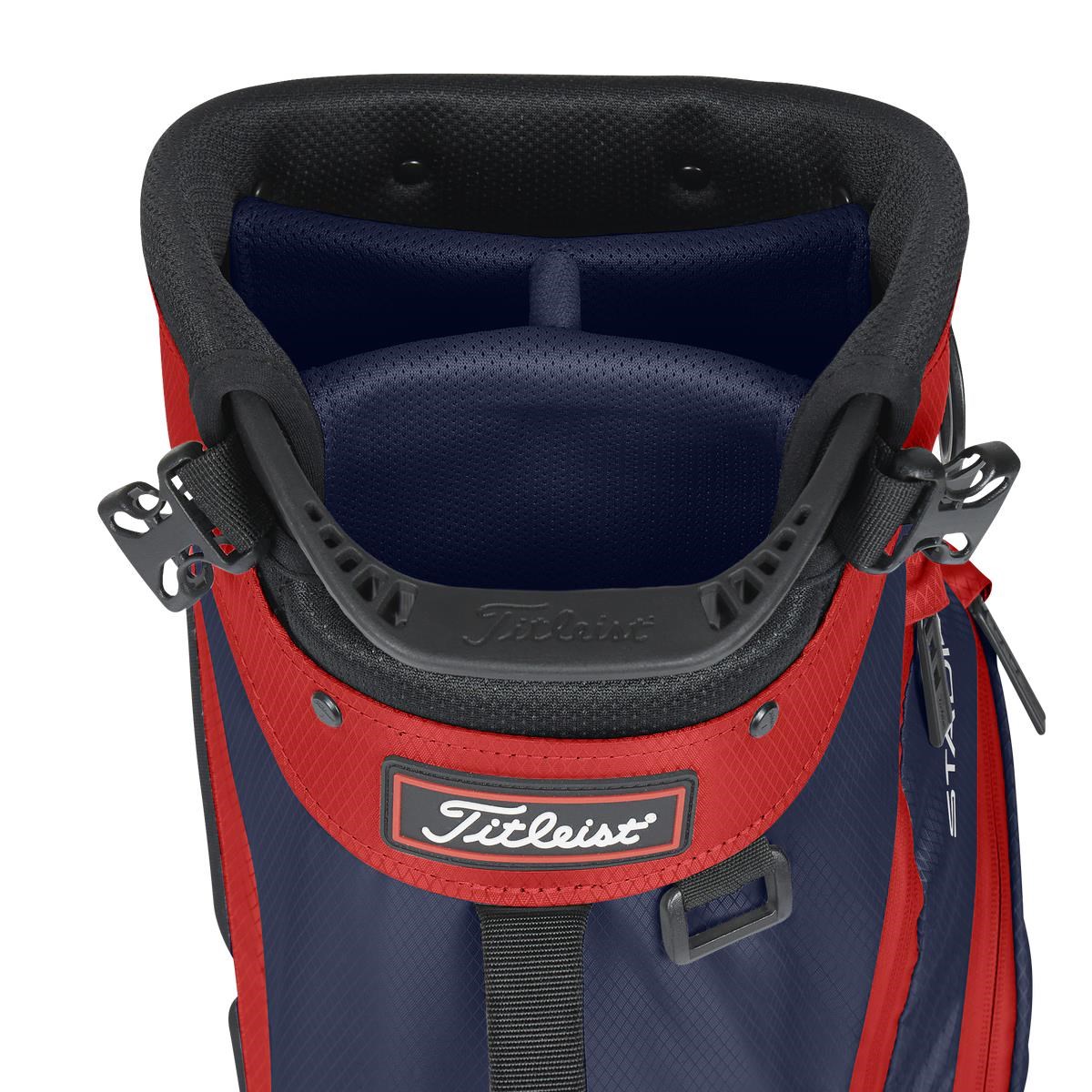 Titleist Players StaDry 4 stand bag, modro/bílo/červený