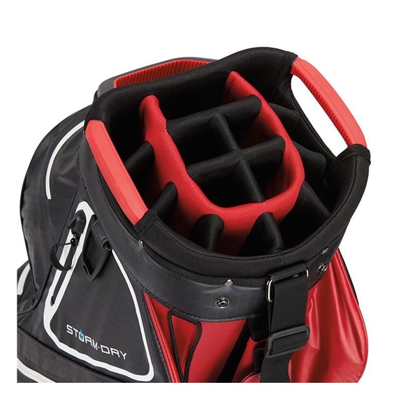 TaylorMade Storm-Dry Waterproof cart bag, červeno/černý