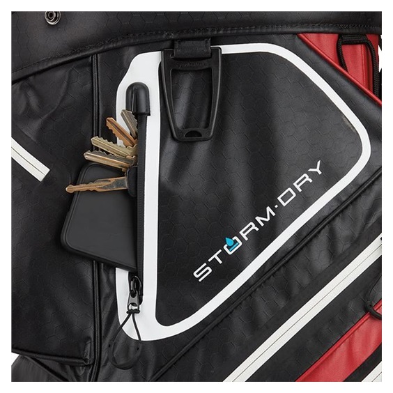TaylorMade Storm-Dry Waterproof cart bag, červeno/černý