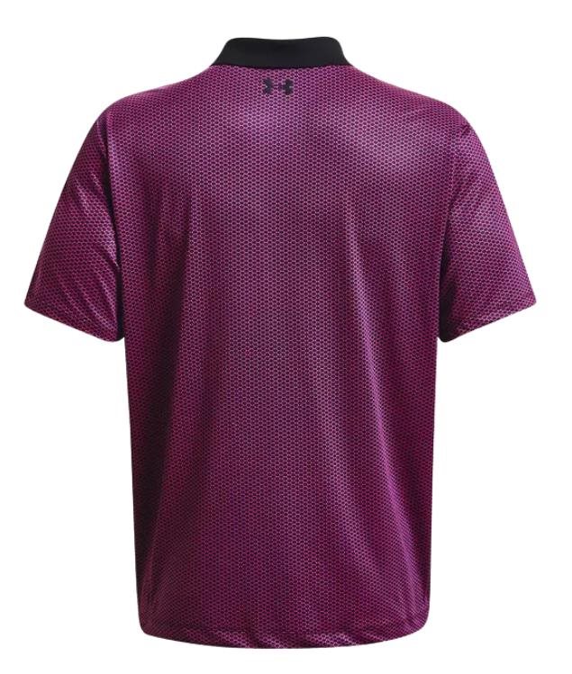 Under Armour Performance 3.0 Printed pánské polo, černo/růžové