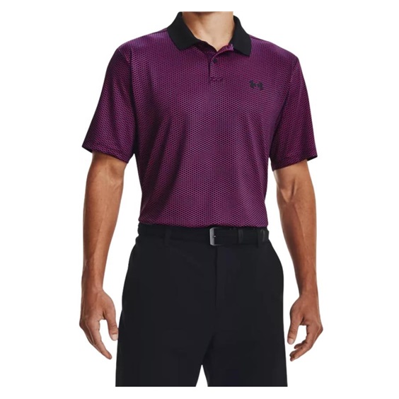 Under Armour Performance 3.0 Printed pánské polo, černo/růžové