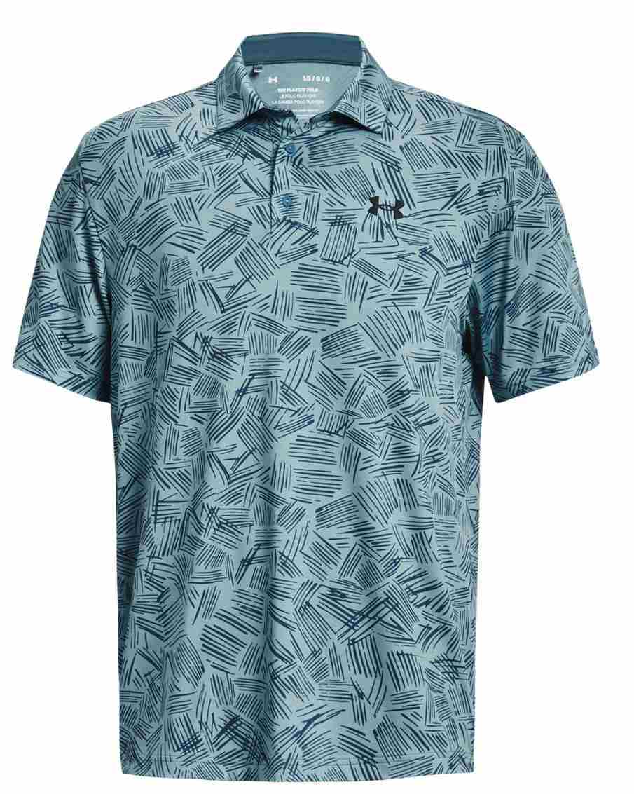 Under Armour Playoff 3.0 Printed pánské polo, still water/static blue