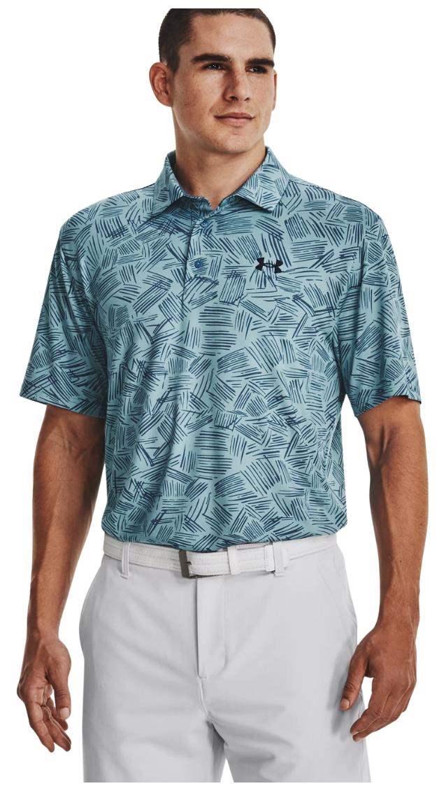 Under Armour Playoff 3.0 Printed pánské polo, still water/static blue
