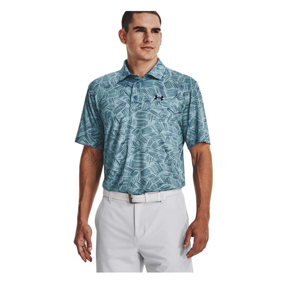 Under Armour Playoff 3.0 Printed pánské polo, still water/static blue