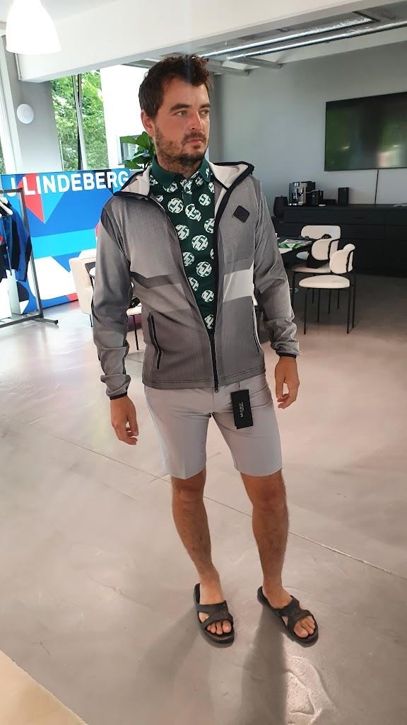 J.Lindeberg Jacquard pánská mikina, tmavě modrá