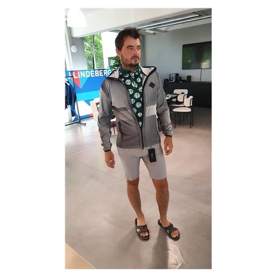 J.Lindeberg Jacquard pánská mikina, tmavě modrá