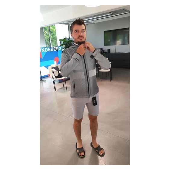 J.Lindeberg Jacquard pánská mikina, tmavě modrá