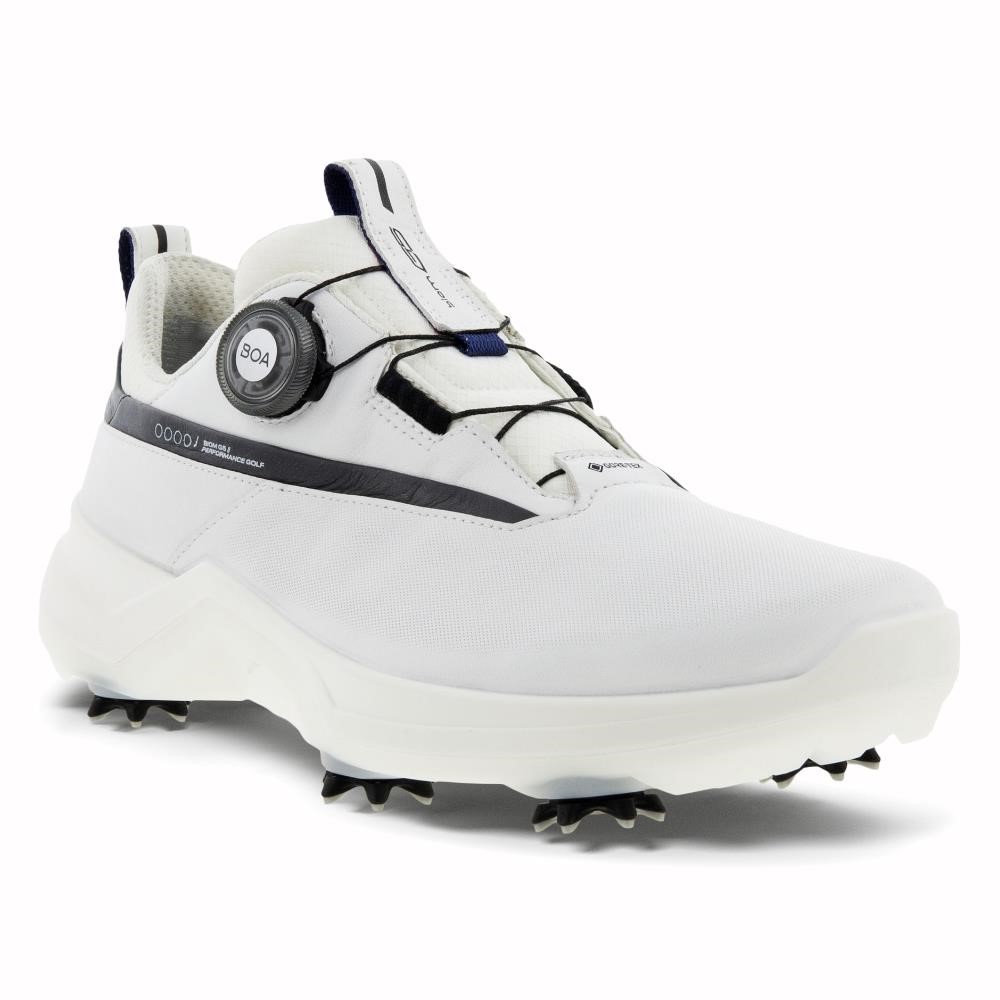 Ecco Biom G5 BOA pánské kožené Gore-Tex golfové boty, bílé