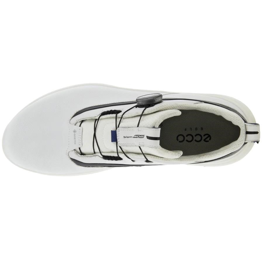 Ecco Biom G5 BOA pánské kožené Gore-Tex golfové boty, bílé