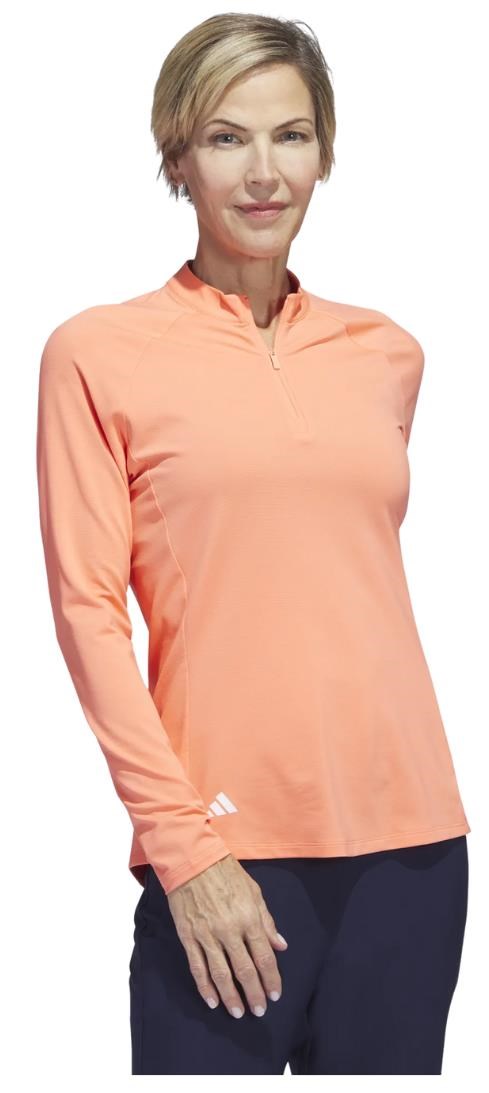 Adidas Solid Quarter Zip Long Sleeve dámská mikina, coral fusion