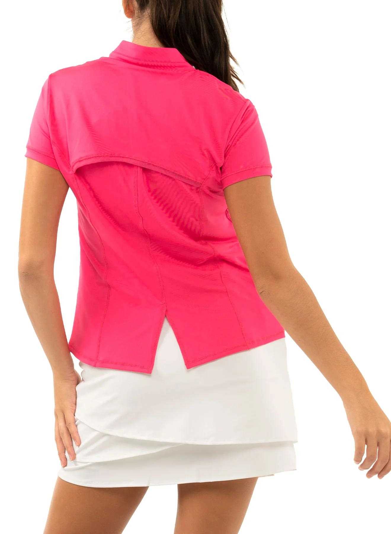 Lucky in Love Chi Chi Short Sleeve dámské polo, růžové