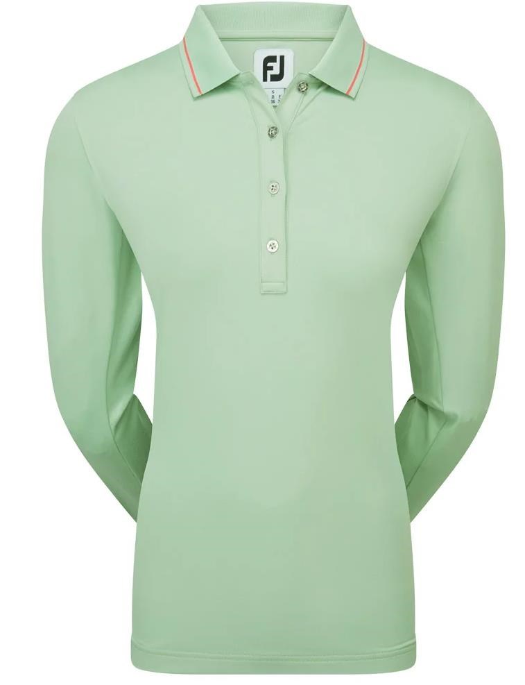 FootJoy Thermal Long Sleeved dámské polo, sage/peach tipping