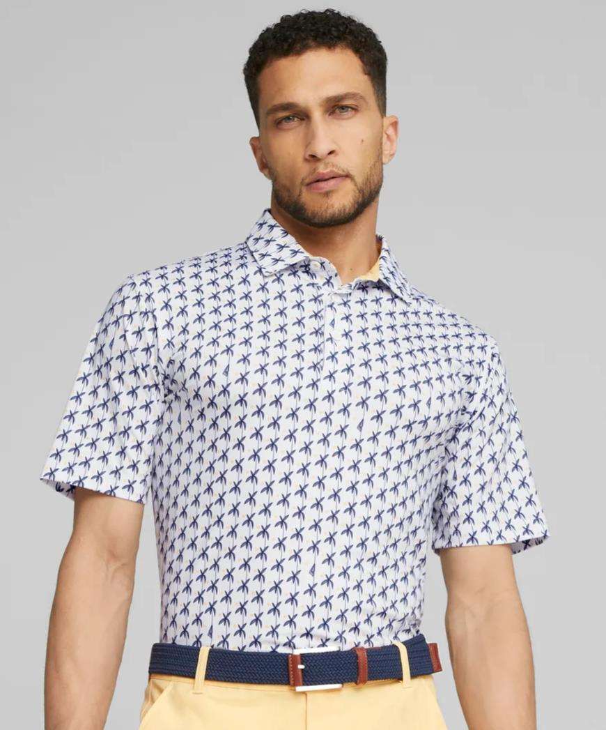 Puma Mattr Palms pánské golfové polo, bílo/modré