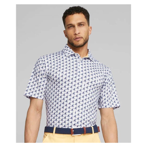 Puma Mattr Palms pánské golfové polo, bílo/modré