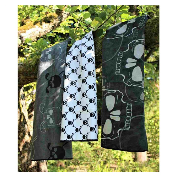 Devant Ultimate Microfiber golfový ručník, Skull edice - fading skulls