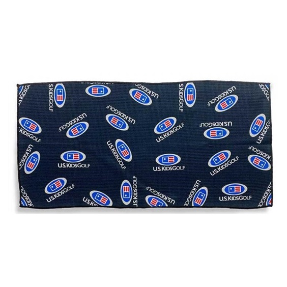U.S. Kids Golf Multi Logo Microfiber golfový ručník, černý