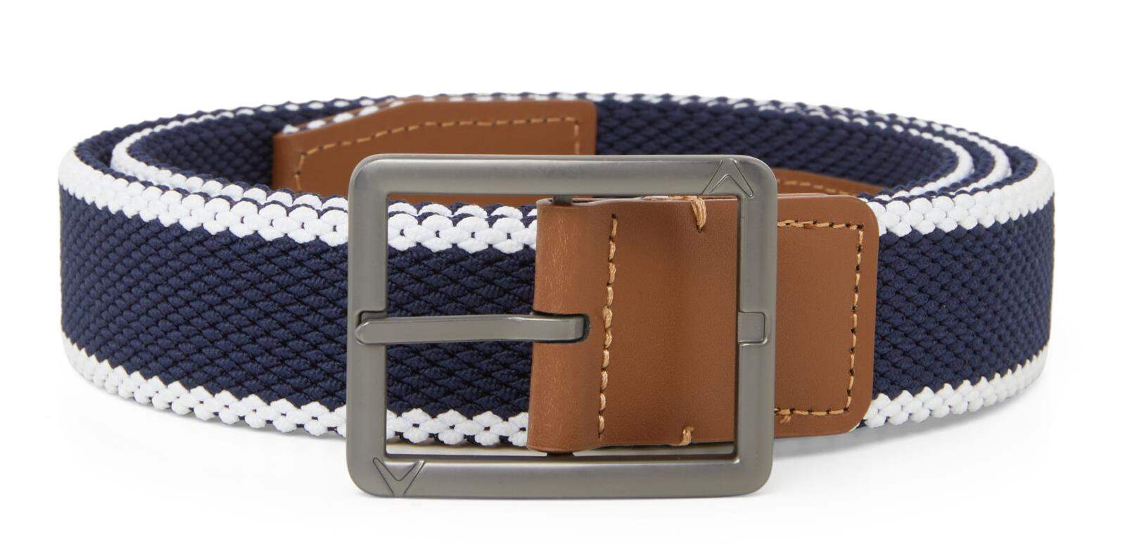 Callaway Striped Stretch Braided pánský opasek, tmavě modro/bílý