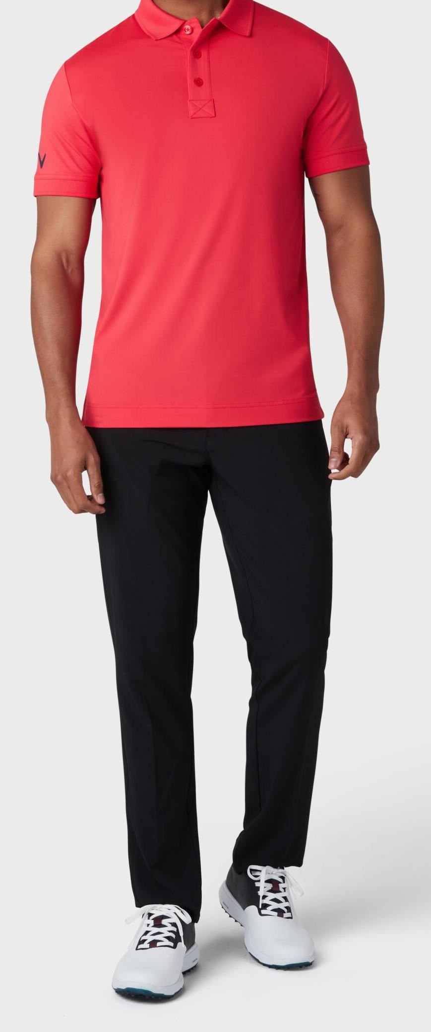 Callaway Solid Ribbed pánské polo, hibicus