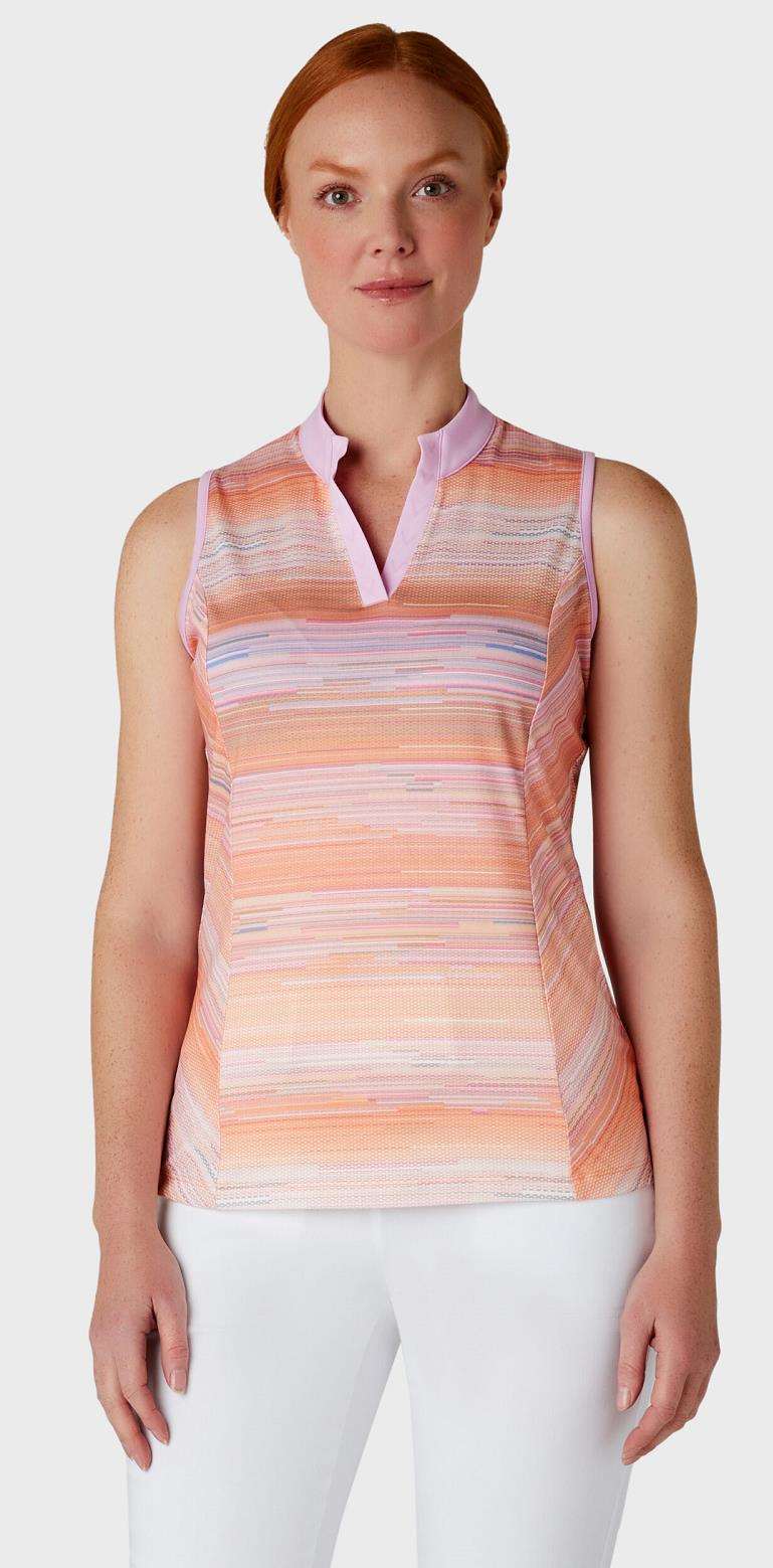 Callaway Striped Sleeveless dámské polo, papaya