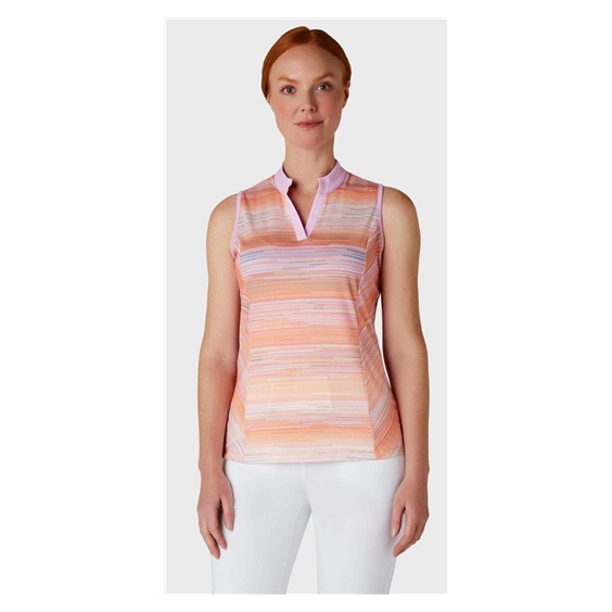 Callaway Striped Sleeveless dámské polo, papaya