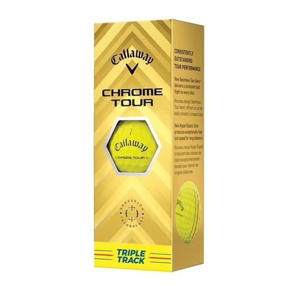 Callaway Chrome Tour Triple Track golfové míčky, žluté