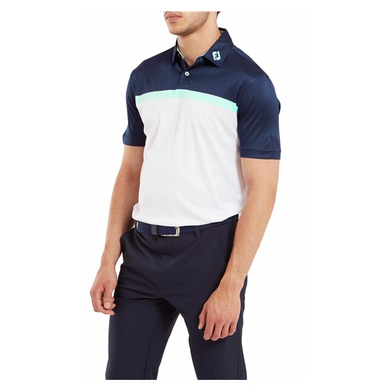 FootJoy Colour Block Lisle pánské polo, bílé