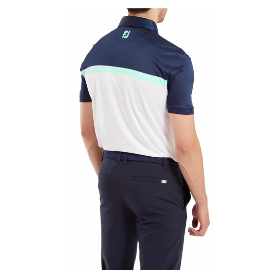 FootJoy Colour Block Lisle pánské polo, bílé