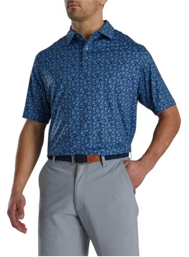 FootJoy Painted Floral Lisle pánské polo, modré