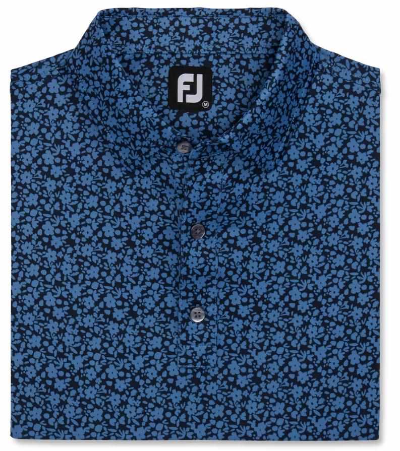 FootJoy Painted Floral Lisle pánské polo, modré