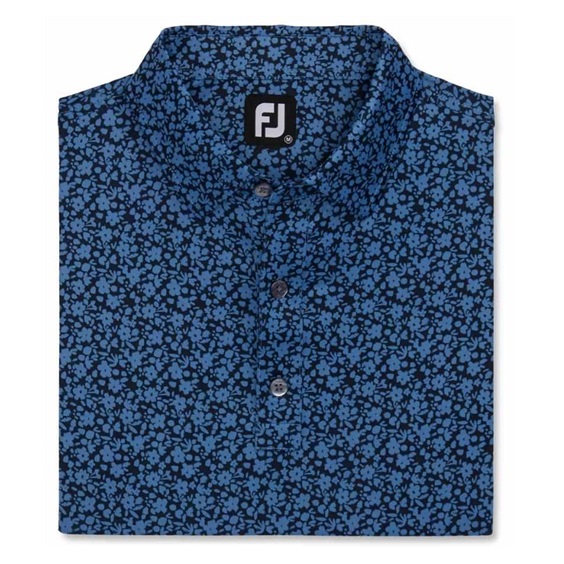 FootJoy Painted Floral Lisle pánské polo, modré