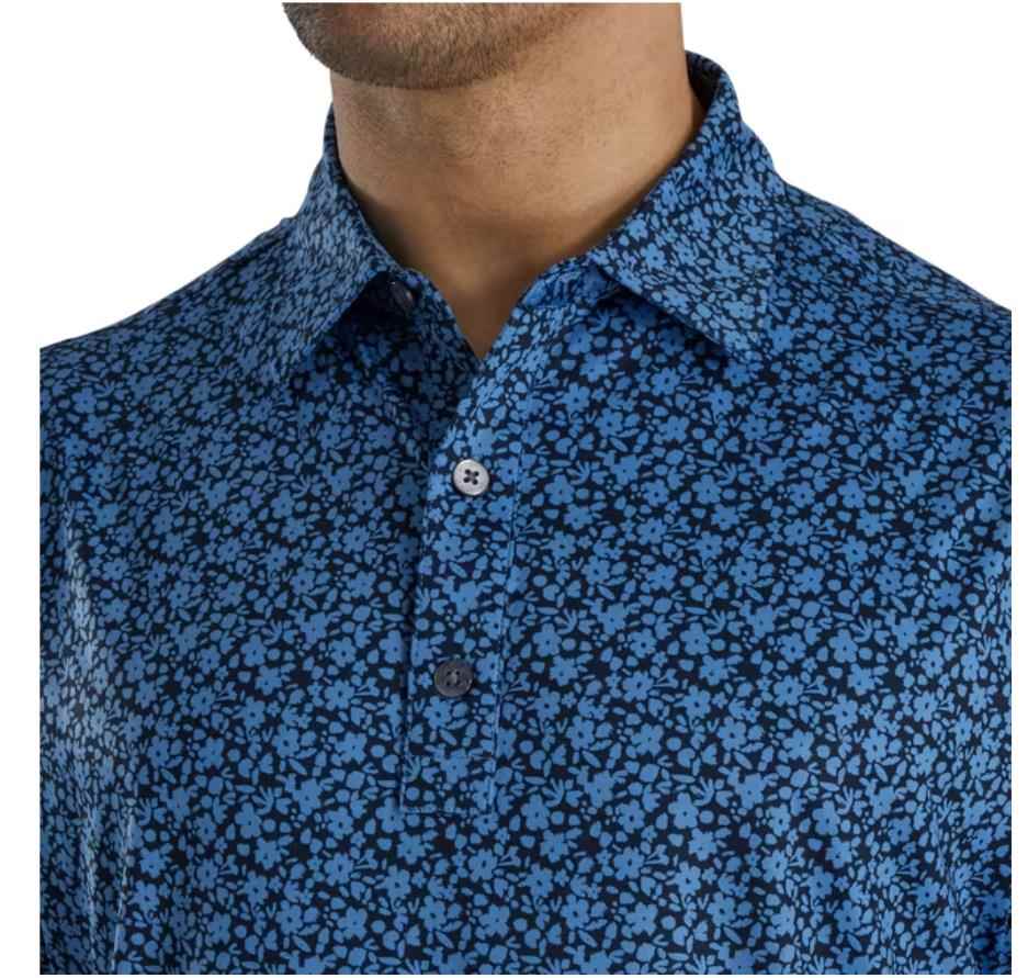 FootJoy Painted Floral Lisle pánské polo, modré