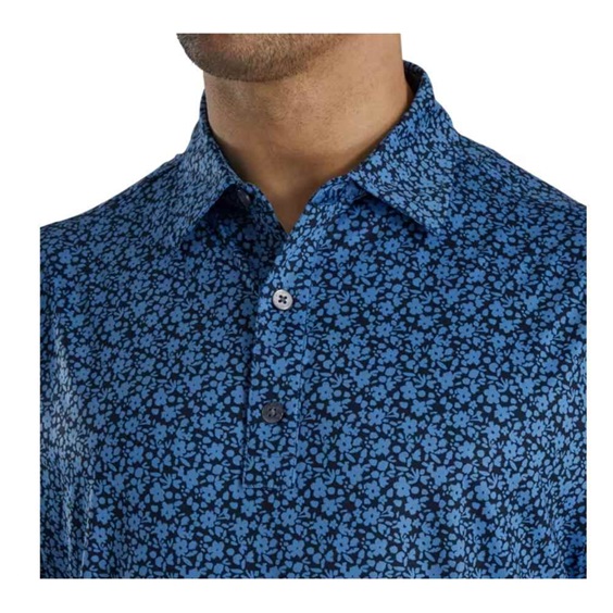 FootJoy Painted Floral Lisle pánské polo, modré