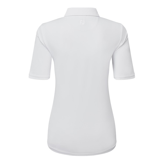 FootJoy 1/2 Sleeve Solid Pique dámské polo, bílé